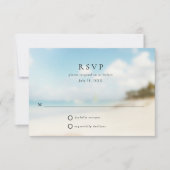 Eenvoudige strandhuwelijk RSVP kaartje (Voorkant)