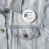 Eenvoudige streepjescode van de verjaardagswebsite ronde button 5,7 cm (In situ)