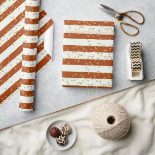 Eenvoudige strepen en gouden glitter Kinder feestj Cadeaupapier