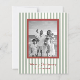 Eenvoudige Strepen Foto Moderne Kerstkaart