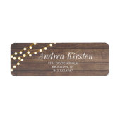 Eenvoudige String Lights en Rustic Wood  Etiket (Voorkant)