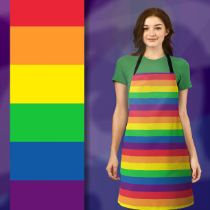 Eenvoudige stripe regenboog - Pride-vlagkleuren Schort