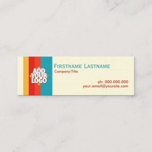 Eenvoudige Stripes New Retro-minikaarten Mini Visitekaartje (Voorkant)