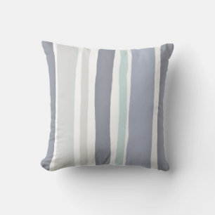 Eenvoudige strook blauw, grijs buitenkussen
