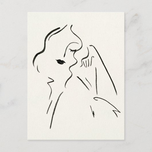 Eenvoudige studie - Schets van een dame Briefkaart (Voorkant)