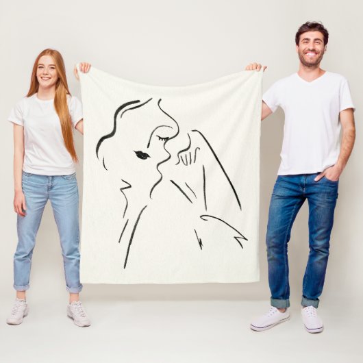 Eenvoudige studie - Schets van een dame Fleece Deken (In situ)