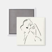 Eenvoudige studie - Schets van een dame Magneet (Voorkant / Achterkant)