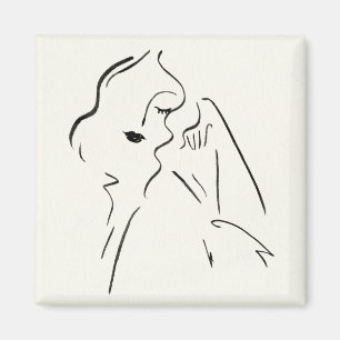 Eenvoudige studie - Schets van een dame Magneet