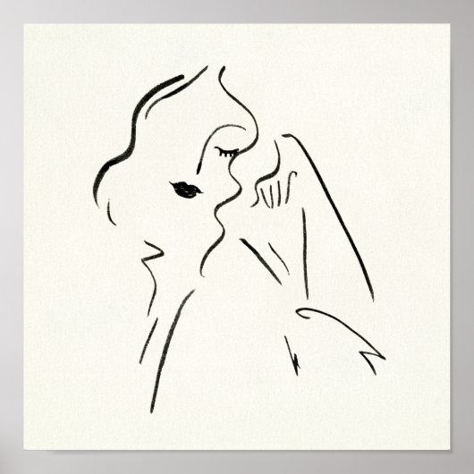 Eenvoudige studie - Schets van een dame Poster (Voorkant)