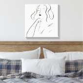 Eenvoudige studie - Schets van een vrouw Canvas Afdruk (Insitu (Slaapkamer))