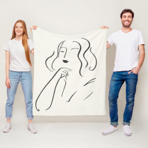 Eenvoudige studie - Schets van een vrouw Fleece Deken