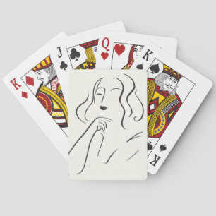 Eenvoudige Studie - Schets van een Vrouw Pokerkaarten