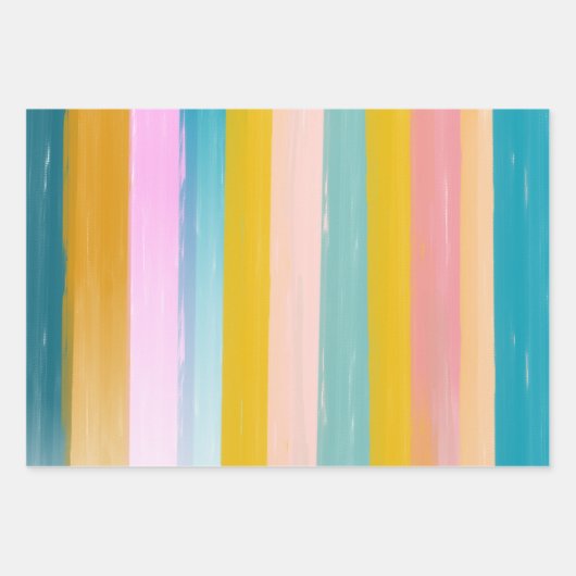 Eenvoudige stutbare Abstracte Waterverf strepen in Inpakpapier Vel (Voorkant)