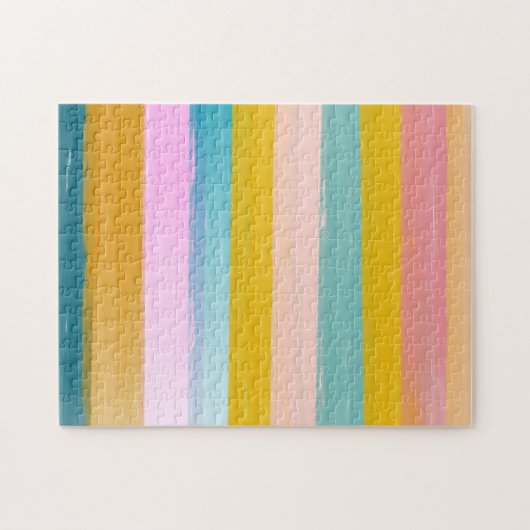Eenvoudige stutbare Abstracte Waterverf strepen in Legpuzzel (Horizontaal)