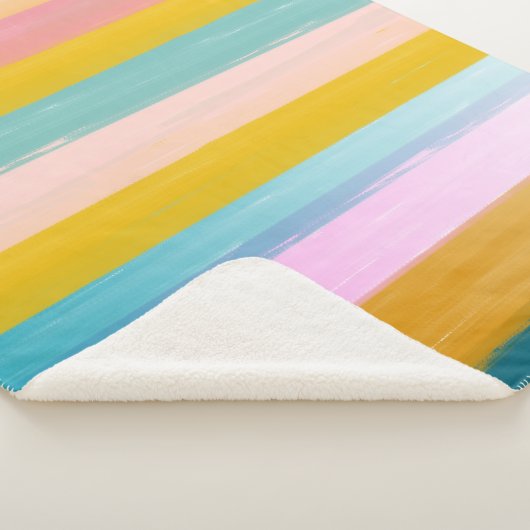 Eenvoudige stutbare Abstracte Waterverf strepen in Sherpa Deken (3/4)