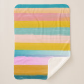 Eenvoudige stutbare Abstracte Waterverf strepen in Sherpa Deken (Voorkant)