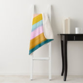 Eenvoudige stutbare Abstracte Waterverf strepen in Sherpa Deken (In situ)