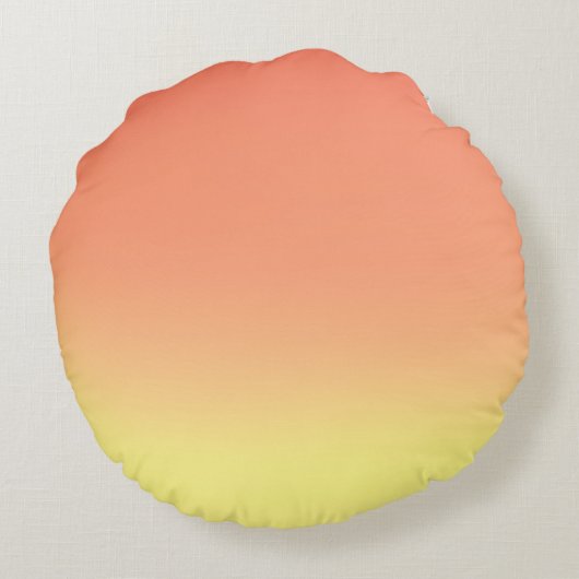 Eenvoudige Sunset Ombre Effect sinaasappel & geel Rond Kussen (Achterkant)