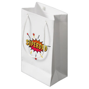 Eenvoudige Superdad Comic Retro Pop Art   Gift Bag Klein Cadeauzakje