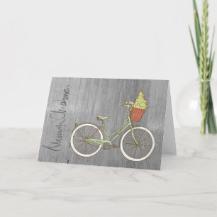 Eenvoudige & Sweet Grey Christmas Bike Kaart