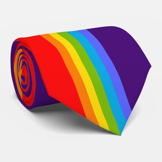 Eenvoudige & symmetrische regenboog aangepaste naa stropdas (Opgerold)