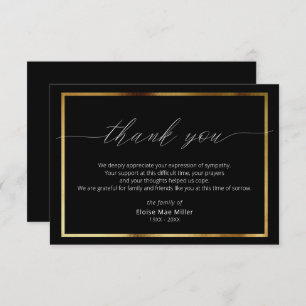 Eenvoudige sympathie voor modern script Gold Harte Bedankkaart