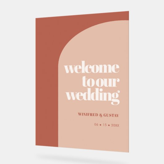 Eenvoudige taarterracotta bruiloft van de kerst acryl bord (Hoek)