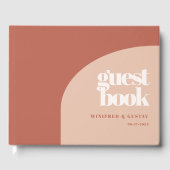 Eenvoudige taarterracotta bruiloft van de kerst gastenboek (Voorkant)