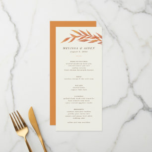 Eenvoudige Tak Formele Woorden Autumn Wedding Menu
