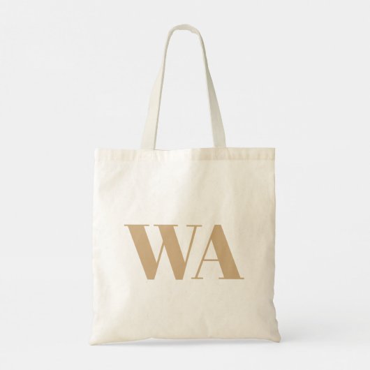 Eenvoudige Tan Twee Letter Monogram Initialen Tote Bag (Achterkant)