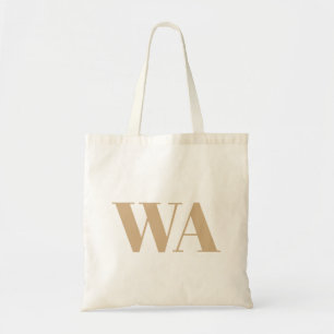 Eenvoudige Tan Twee Letter Monogram Initialen Tote Bag