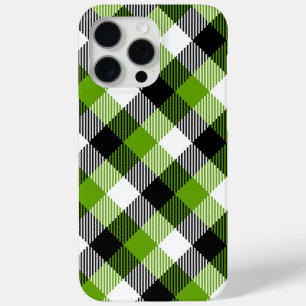 Eenvoudige Tartan Plaids Neon Green iPhone 15 Pro Max Hoesje