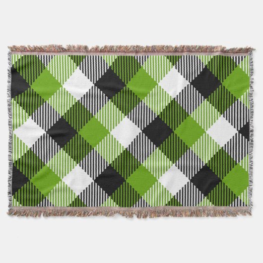 Eenvoudige Tartan Plaids Neon Green Deken (Voorkant)