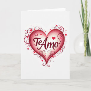 Eenvoudige Te Amo Hart Liefdekaart Kaart