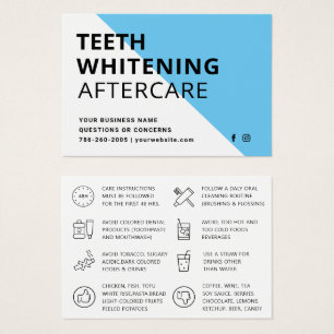 Eenvoudige teeth Whitening Aftercare Instructions Visitekaartje