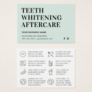 Eenvoudige teeth Whitening Aftercare Kaart