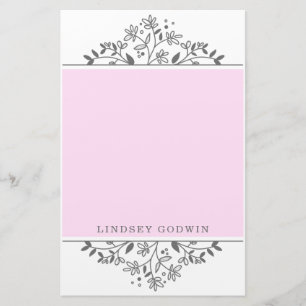 Eenvoudige tekening Floral roze Briefpapier
