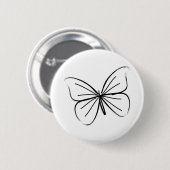 Eenvoudige tekening van de vlinderlijn ronde button 5,7 cm (Voorkant /achterkant)