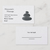 Eenvoudige tekening van massagestonen afsprakenkaartje (Voorkant / Achterkant)