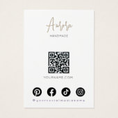 Eenvoudige tekening van zwart-wit meisje voor sier visitekaartje (Achterkant)