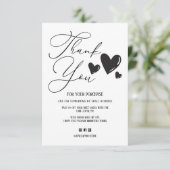 Eenvoudige tekenscriptvolgorde Hartelijk dank Bedankkaart (Staand voorkant)