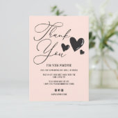 Eenvoudige tekenscriptvolgorde Hartelijk dank Bedankkaart (Staand voorkant)