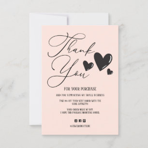 Eenvoudige tekenscriptvolgorde Hartelijk dank Bedankkaart