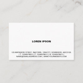 Eenvoudige tekst 08 - wit visitekaartje