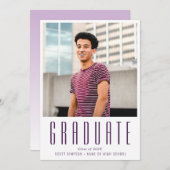 Eenvoudige tekst aangepaste foto afstuderen aankon aankondiging (Voorkant / Achterkant)