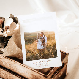 Eenvoudige tekst en foto van Elegant Terracotta | Bedankkaart