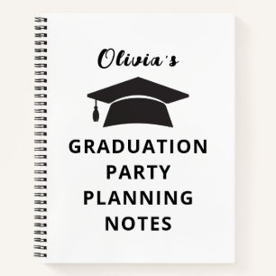 Eenvoudige tekst Graduation Party Planning Notitieboek