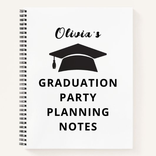 Eenvoudige tekst Graduation Party Planning Notitieboek (Voorkant)