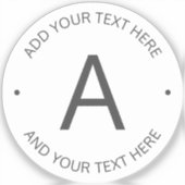 Eenvoudige tekst | Grijs en doorzichtig Sticker (Voorkant)