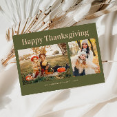 Eenvoudige tekst Happy Thanksgiving-foto Feestdagenkaart